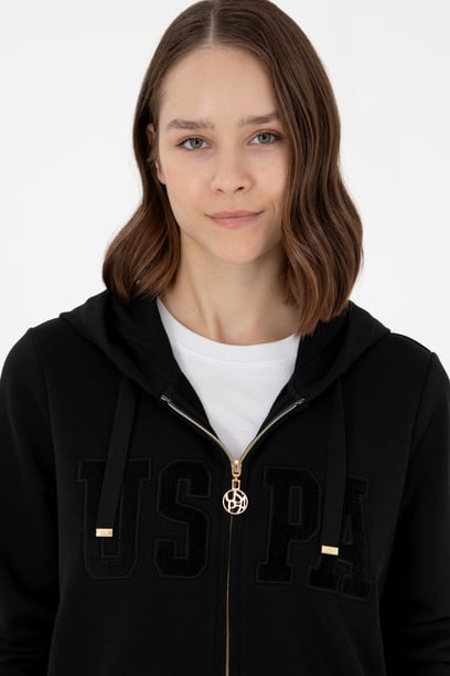 Kadın Siyah Kapüşonlu Sweatshirt