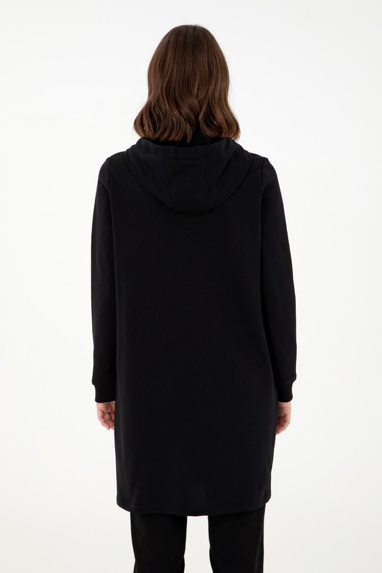 Kadın Siyah Kapüşonlu Sweatshirt - 50289544013