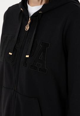 Kadın Siyah Kapüşonlu Sweatshirt - 50289544013