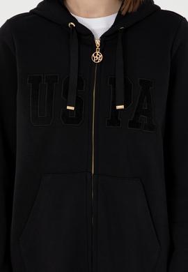 Kadın Siyah Kapüşonlu Sweatshirt - 50289544013