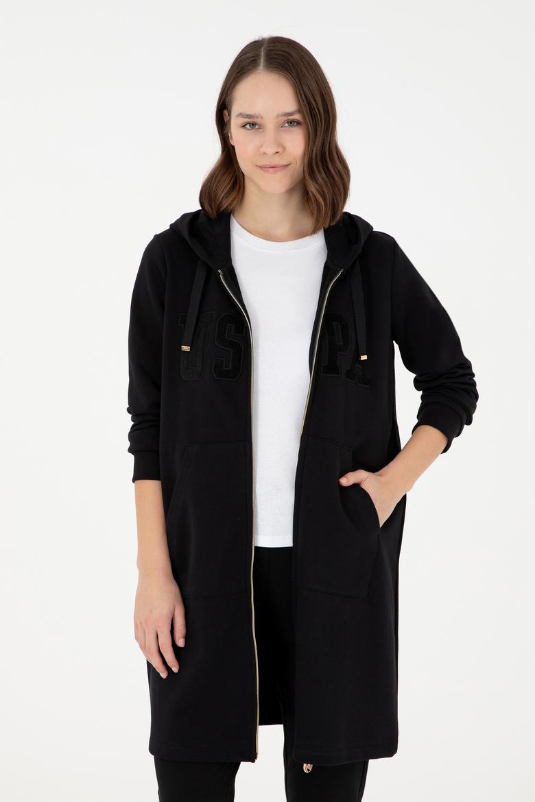 Kadın Siyah Kapüşonlu Sweatshirt