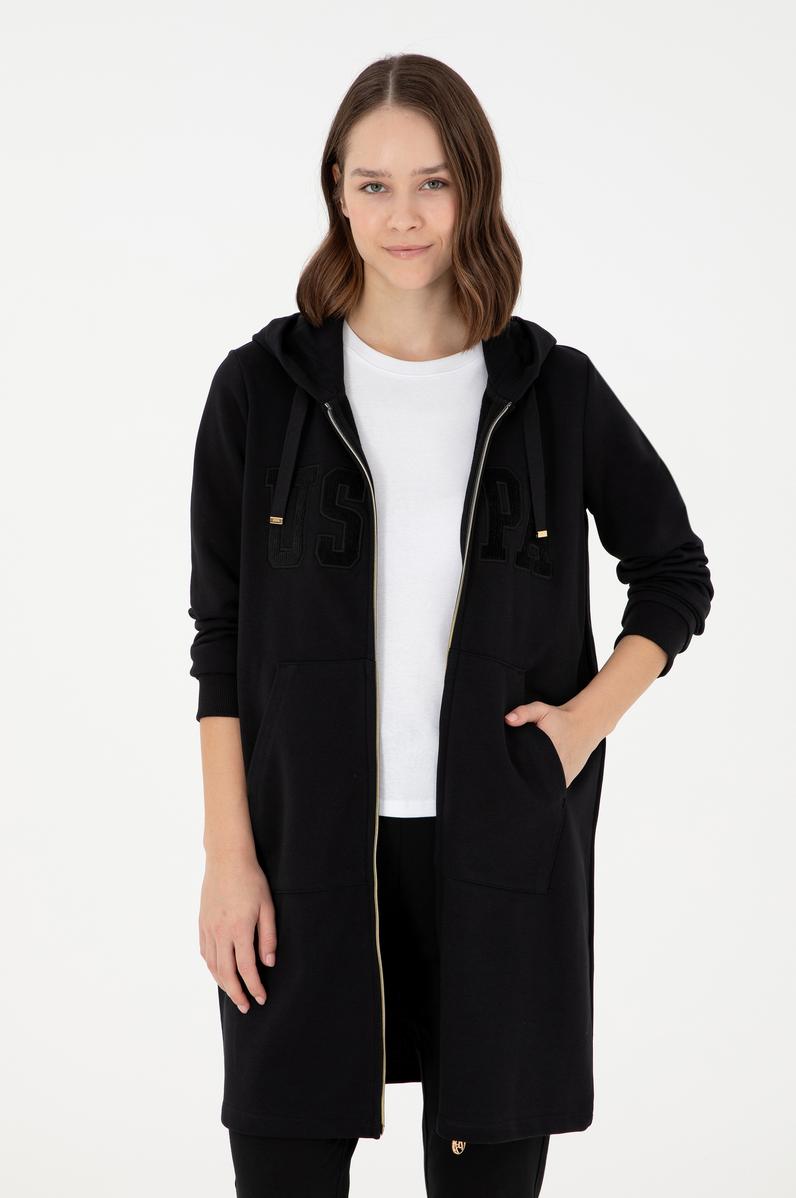 Kadın Siyah Kapüşonlu Sweatshirt