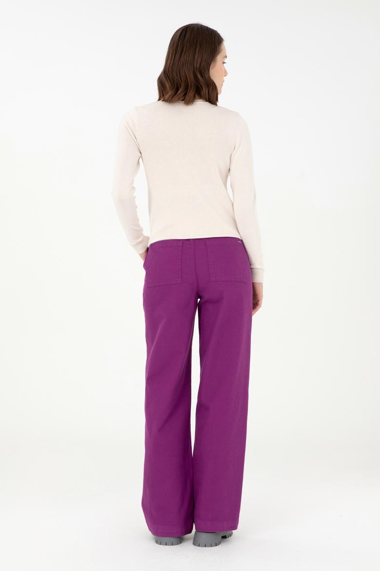 Kadın Menekşe Kanvas Pantolon - 50290859020