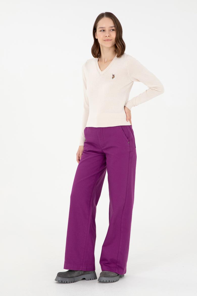 Kadın Menekşe Kanvas Pantolon - 50290859020