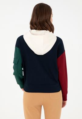 Kadın Lacivert Kapüşonlu Sweatshirt - 50291269013