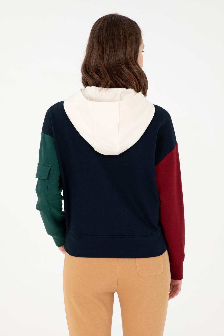 Kadın Lacivert Kapüşonlu Sweatshirt - 50291269013