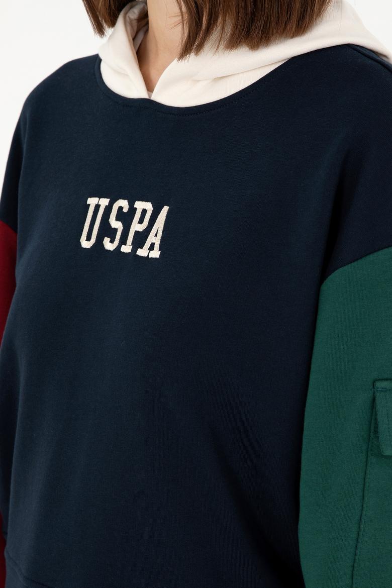 Kadın Lacivert Kapüşonlu Sweatshirt - 50291269013