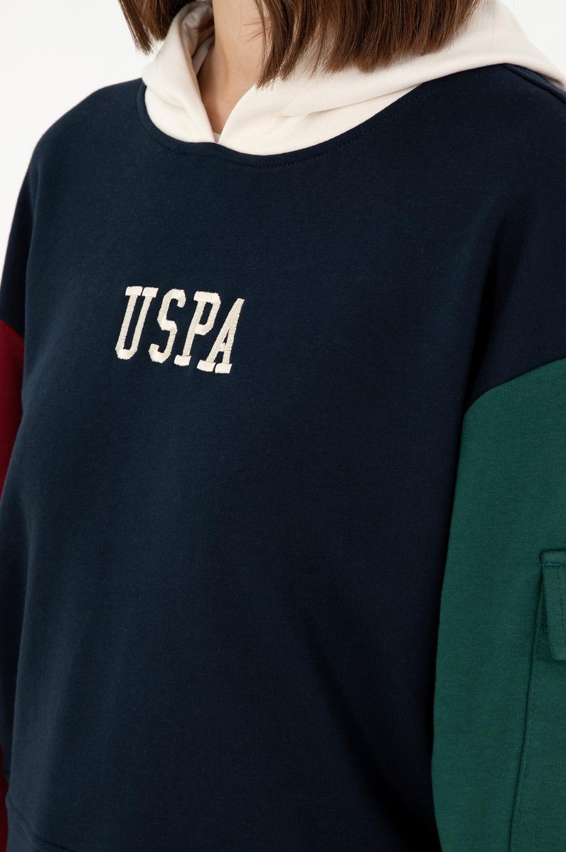 Kadın Lacivert Kapüşonlu Sweatshirt