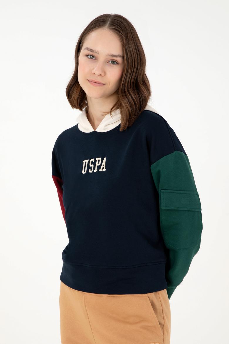 Kadın Lacivert Kapüşonlu Sweatshirt - 50291269013