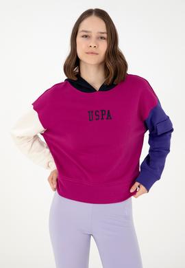 Kadın Fuşya Kapüşonlu Sweatshirt - 50291269006