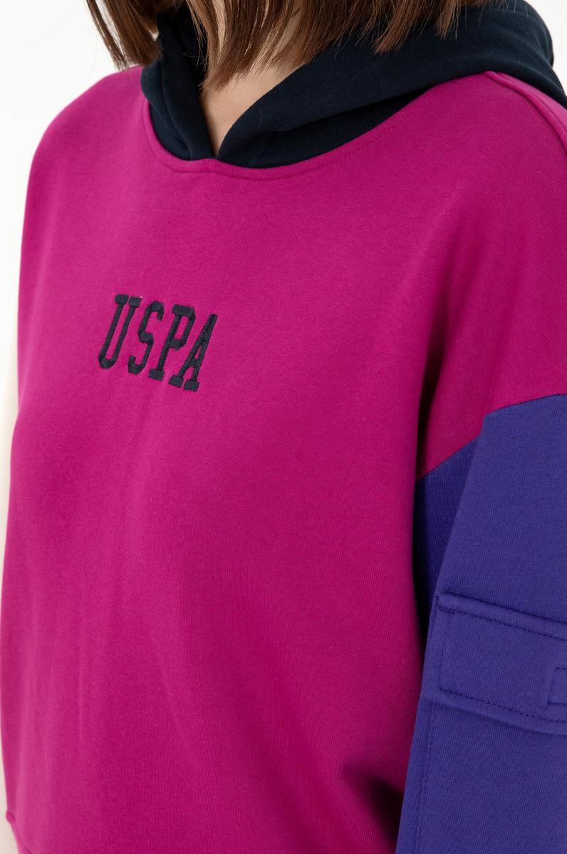 Kadın Fuşya Kapüşonlu Sweatshirt