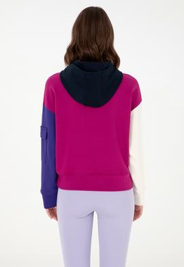 Kadın Fuşya Kapüşonlu Sweatshirt - 50291269006