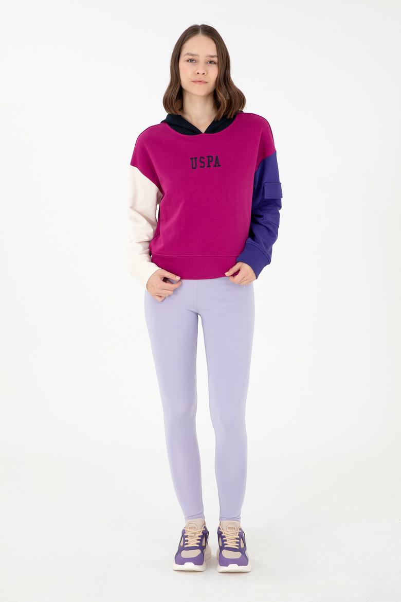 Kadın Fuşya Kapüşonlu Sweatshirt - 50291269006