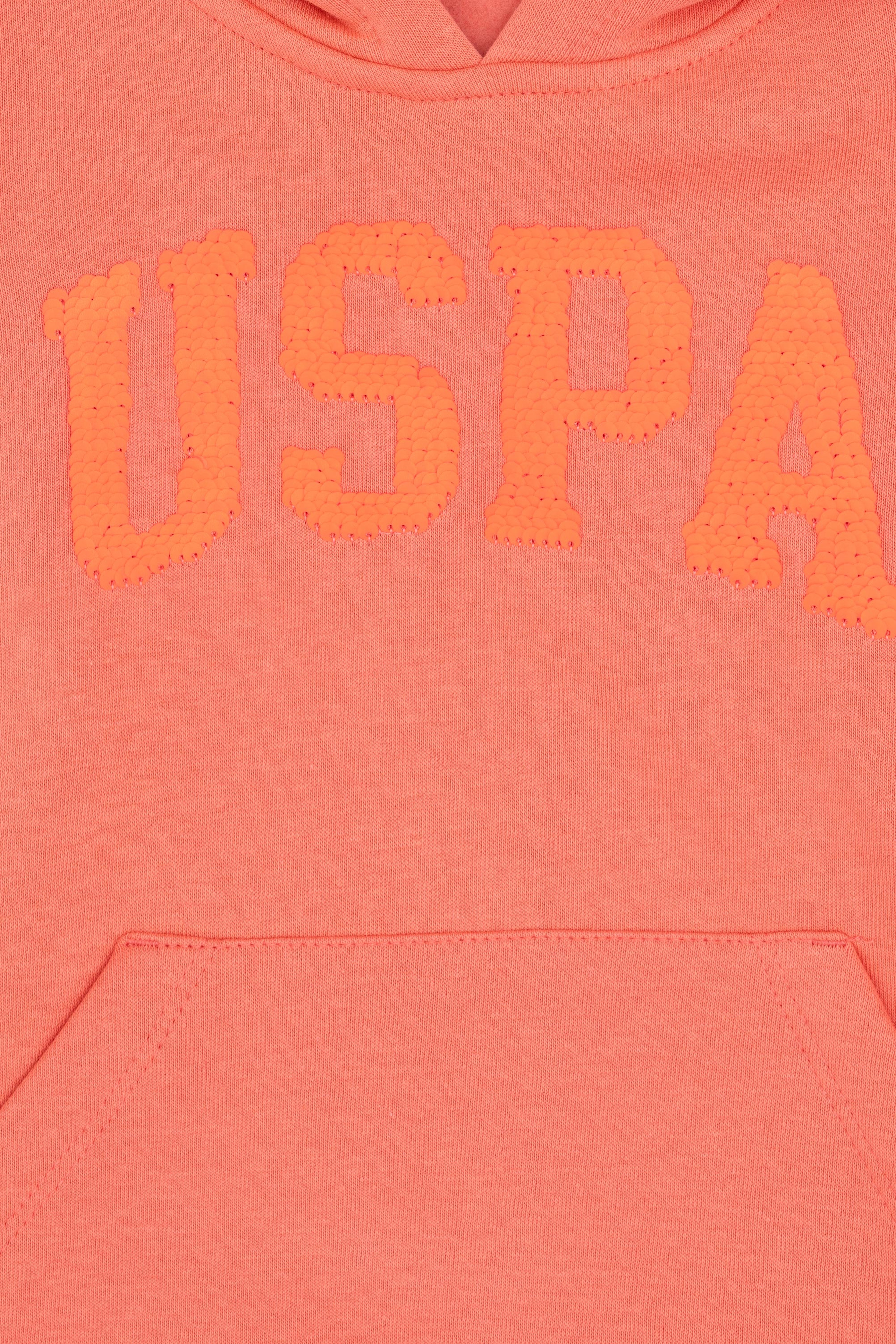 Kız Çocuk Nar Çiçeği Kapüşonlu Basic Sweatshirt