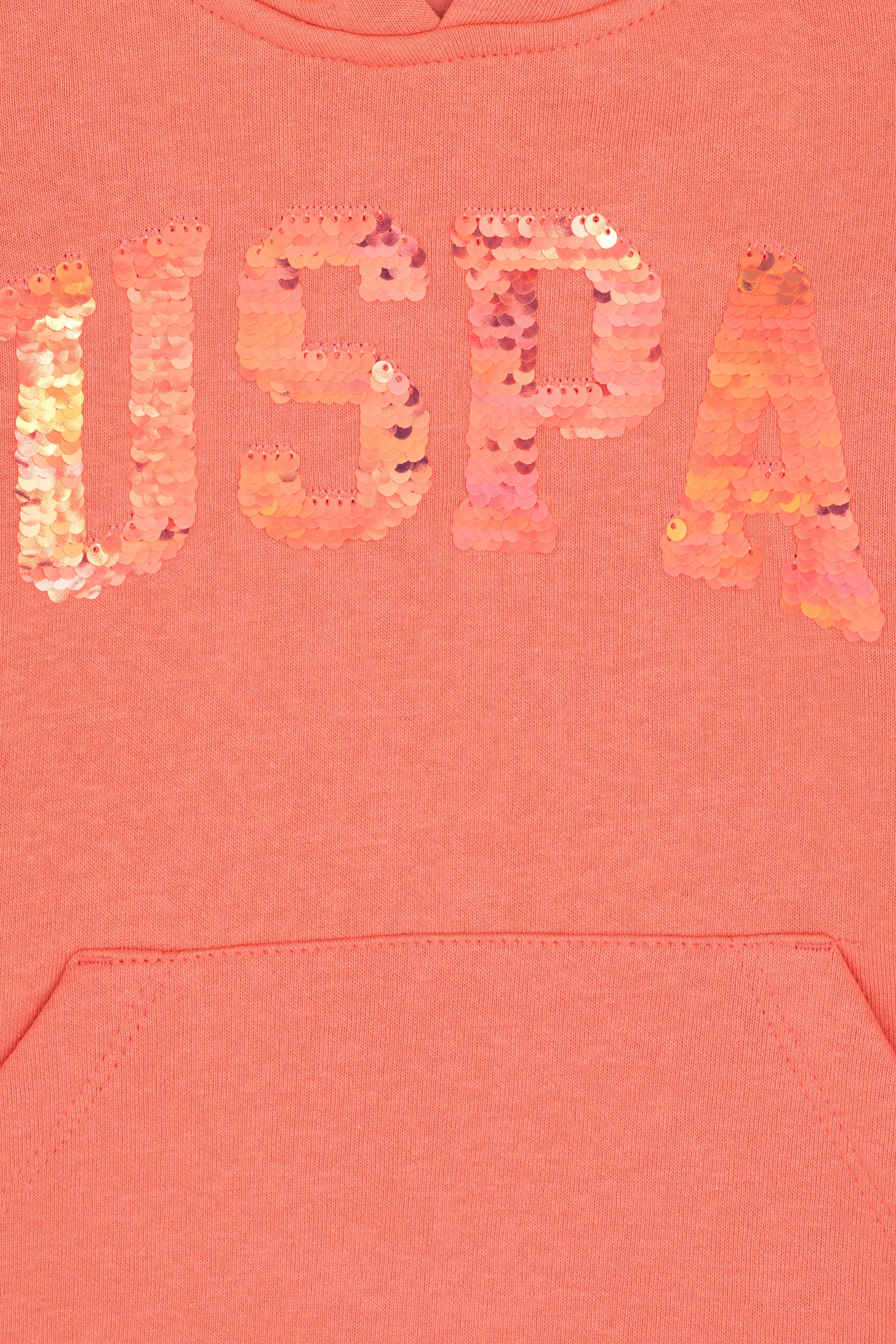 Kız Çocuk Nar Çiçeği Kapüşonlu Basic Sweatshirt - Image 4
