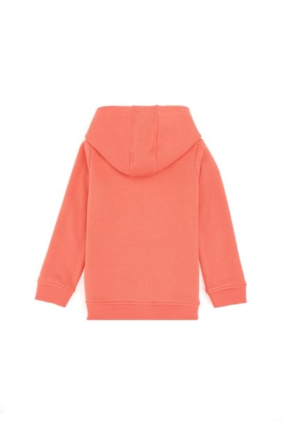 Kız Çocuk Nar Çiçeği Kapüşonlu Basic Sweatshirt