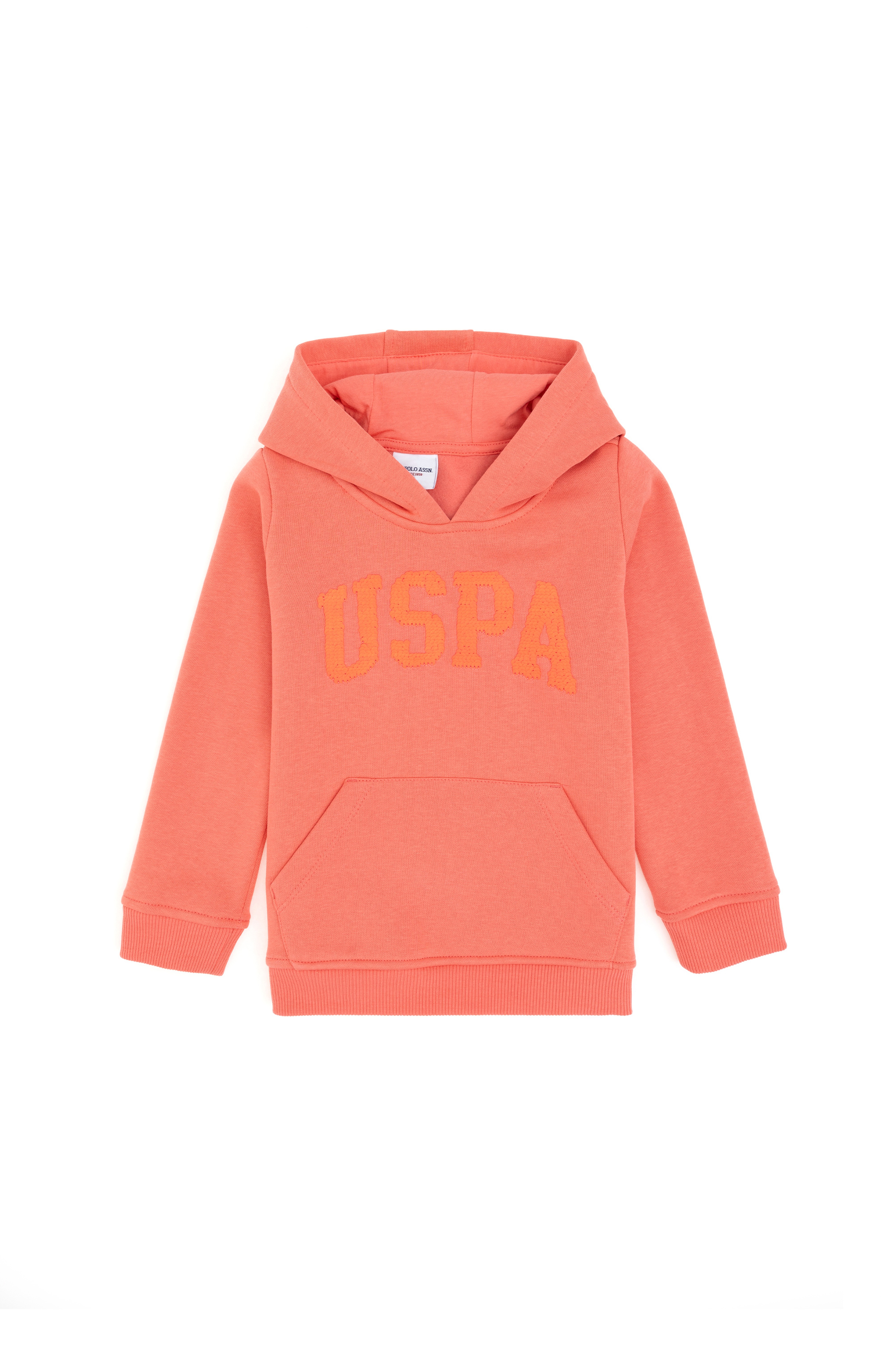Kız Çocuk Nar Çiçeği Kapüşonlu Basic Sweatshirt - Image 1