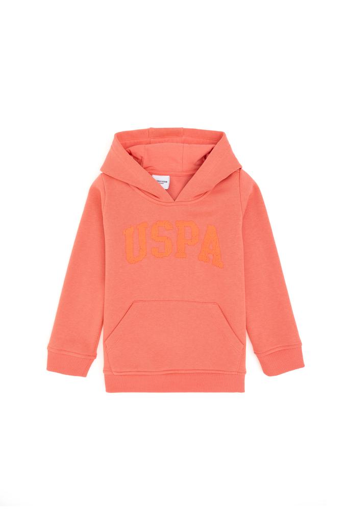 Kız Çocuk Nar Çiçeği Kapüşonlu Basic Sweatshirt