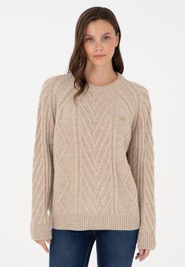 Kadın Kum Bisiklet Yaka Kazak - 50293747030