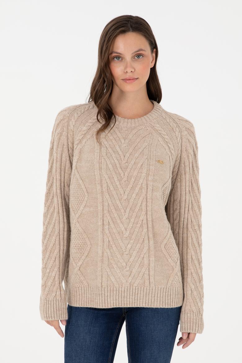 Kadın Kum Bisiklet Yaka Kazak