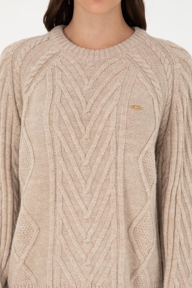 Kadın Kum Bisiklet Yaka Kazak - 50293747030