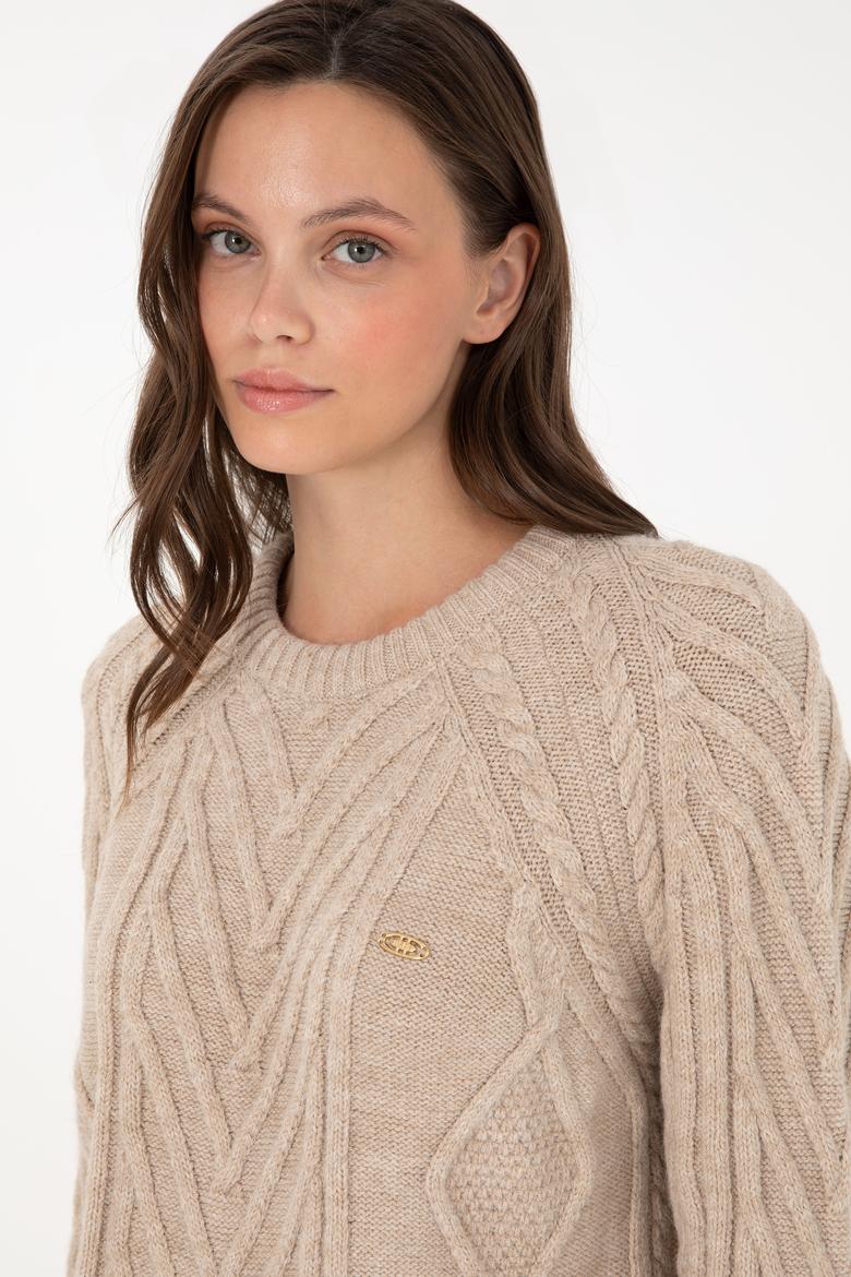 Kadın Kum Bisiklet Yaka Kazak - 50293747030