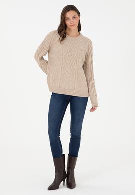 Kadın Kum Bisiklet Yaka Kazak - 50293747030