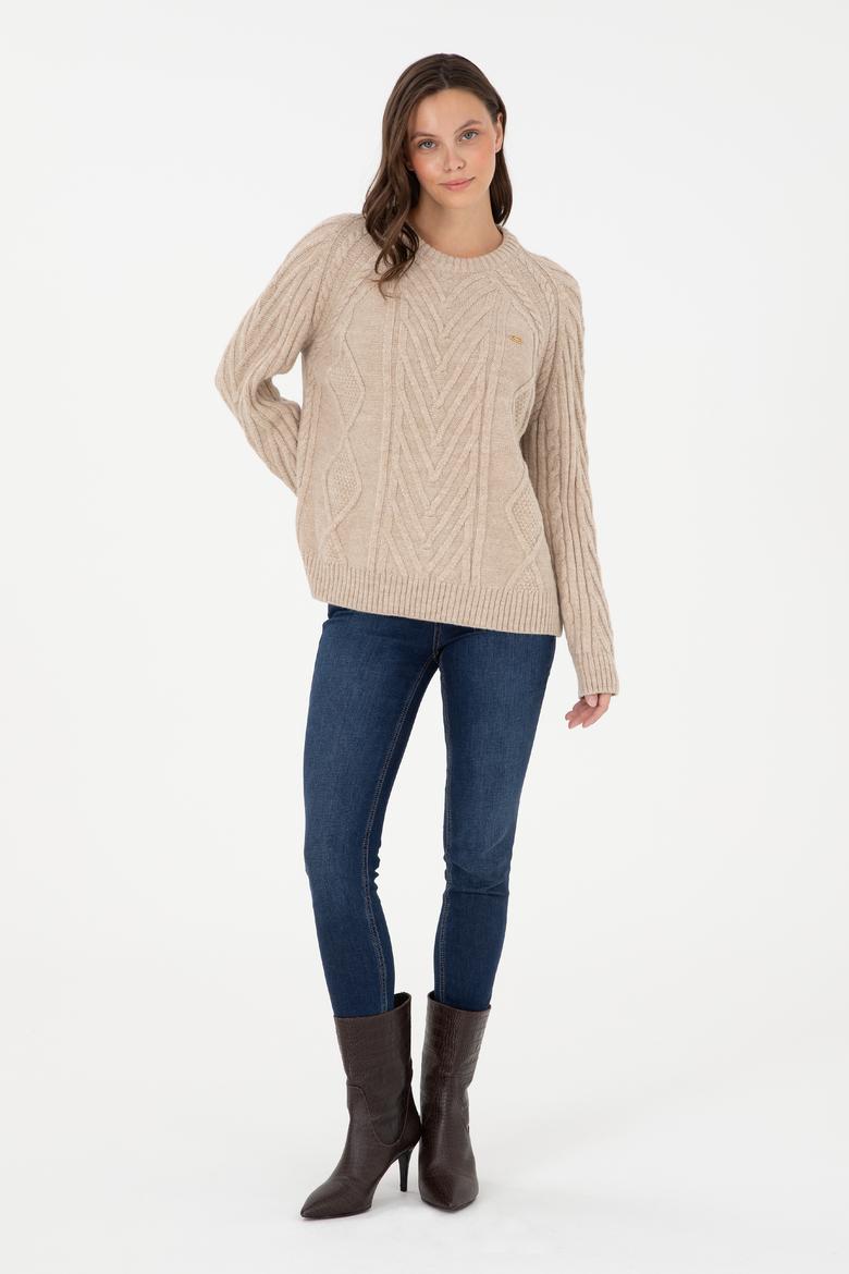 Kadın Kum Bisiklet Yaka Kazak - 50293747030