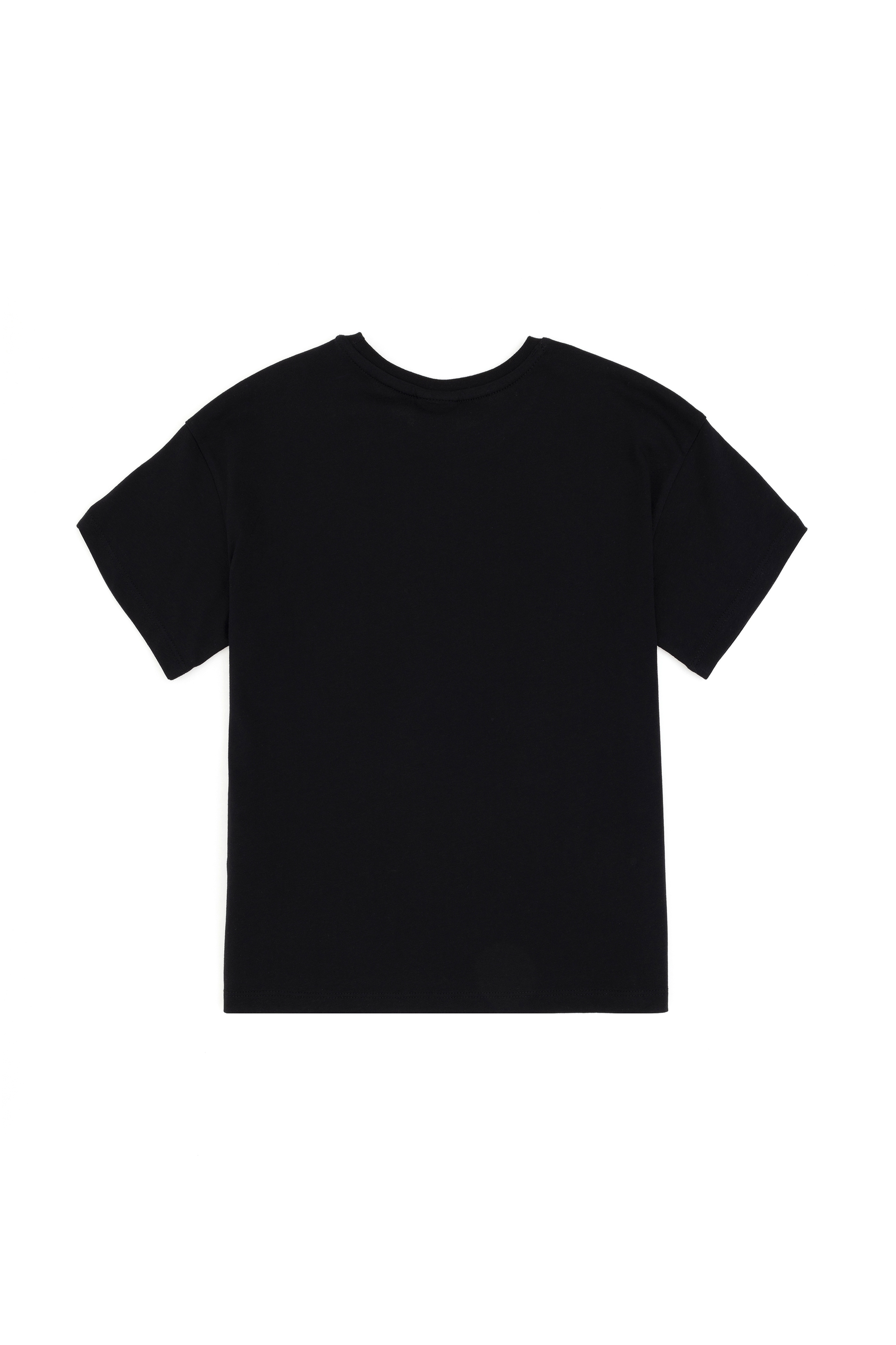 Erkek Çocuk Siyah Oversize Bisiklet Yaka Tişört - Image 5