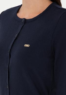 Kadın Lacivert Basic Triko Hırka - 50288996034