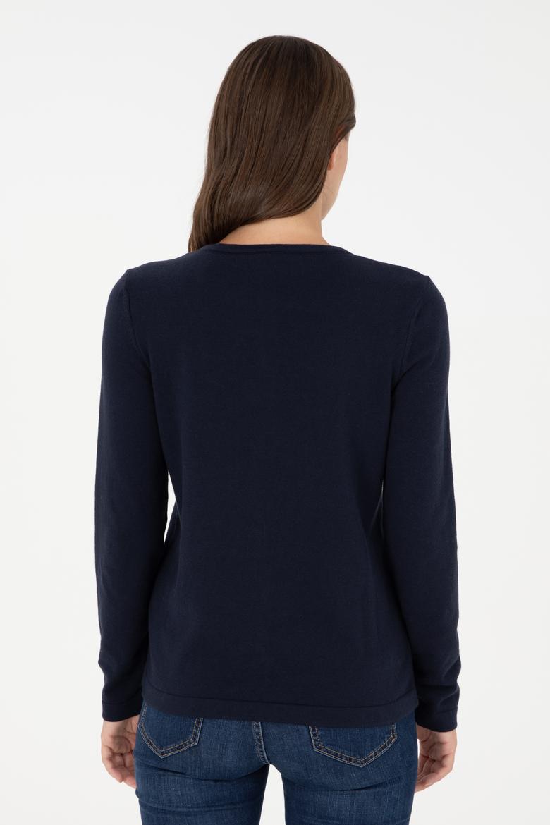 Kadın Lacivert Basic Triko Hırka - 50288996034