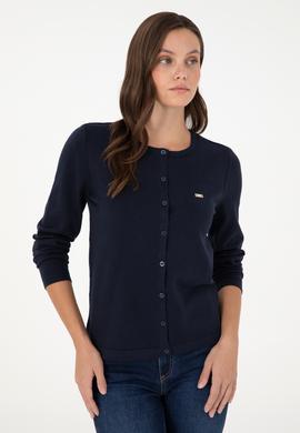 Kadın Lacivert Basic Triko Hırka - 50288996034