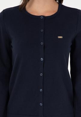 Kadın Lacivert Basic Triko Hırka - 50288996034