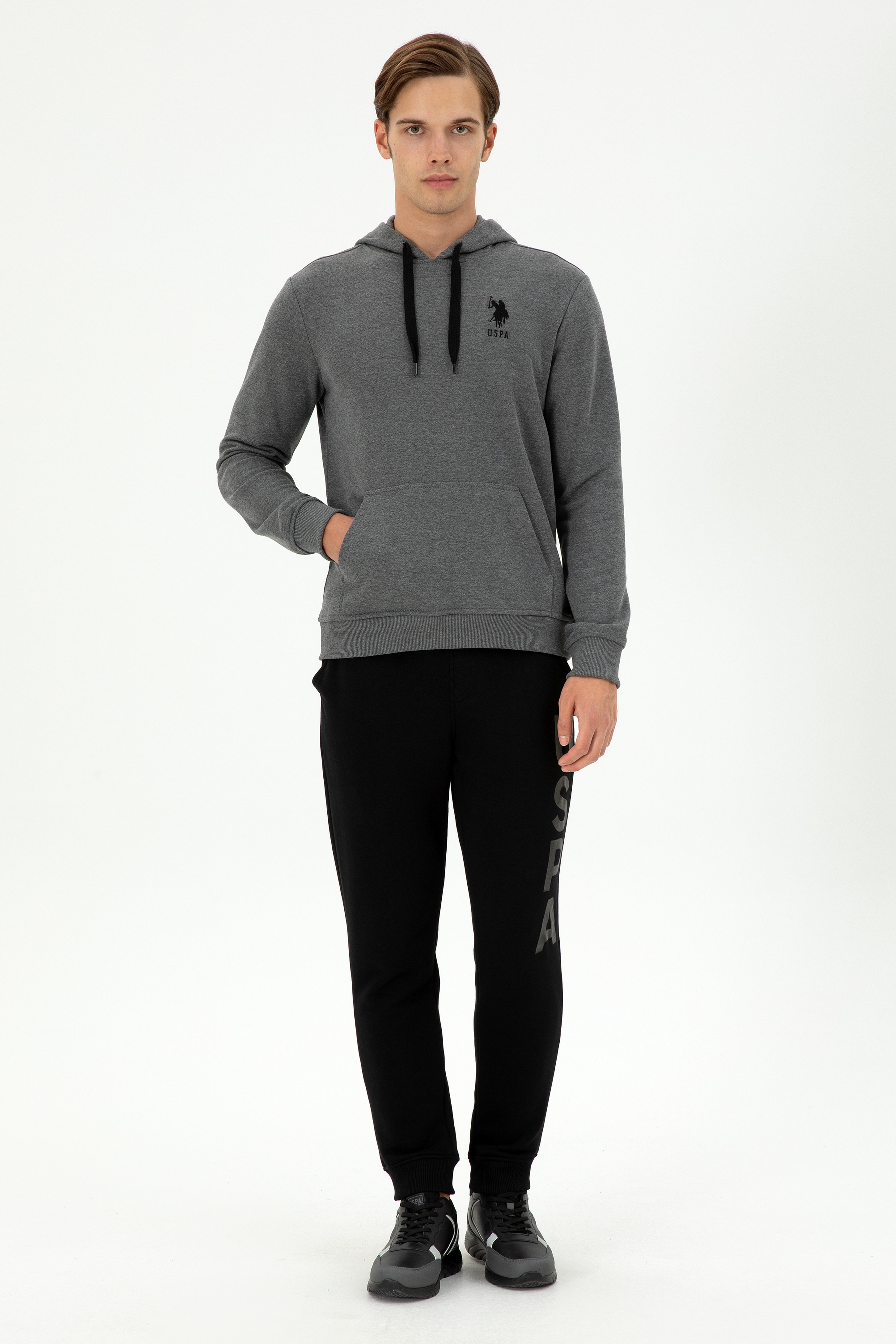 Erkek Antrasit Melanj Basic Sweatshirt - Image 4