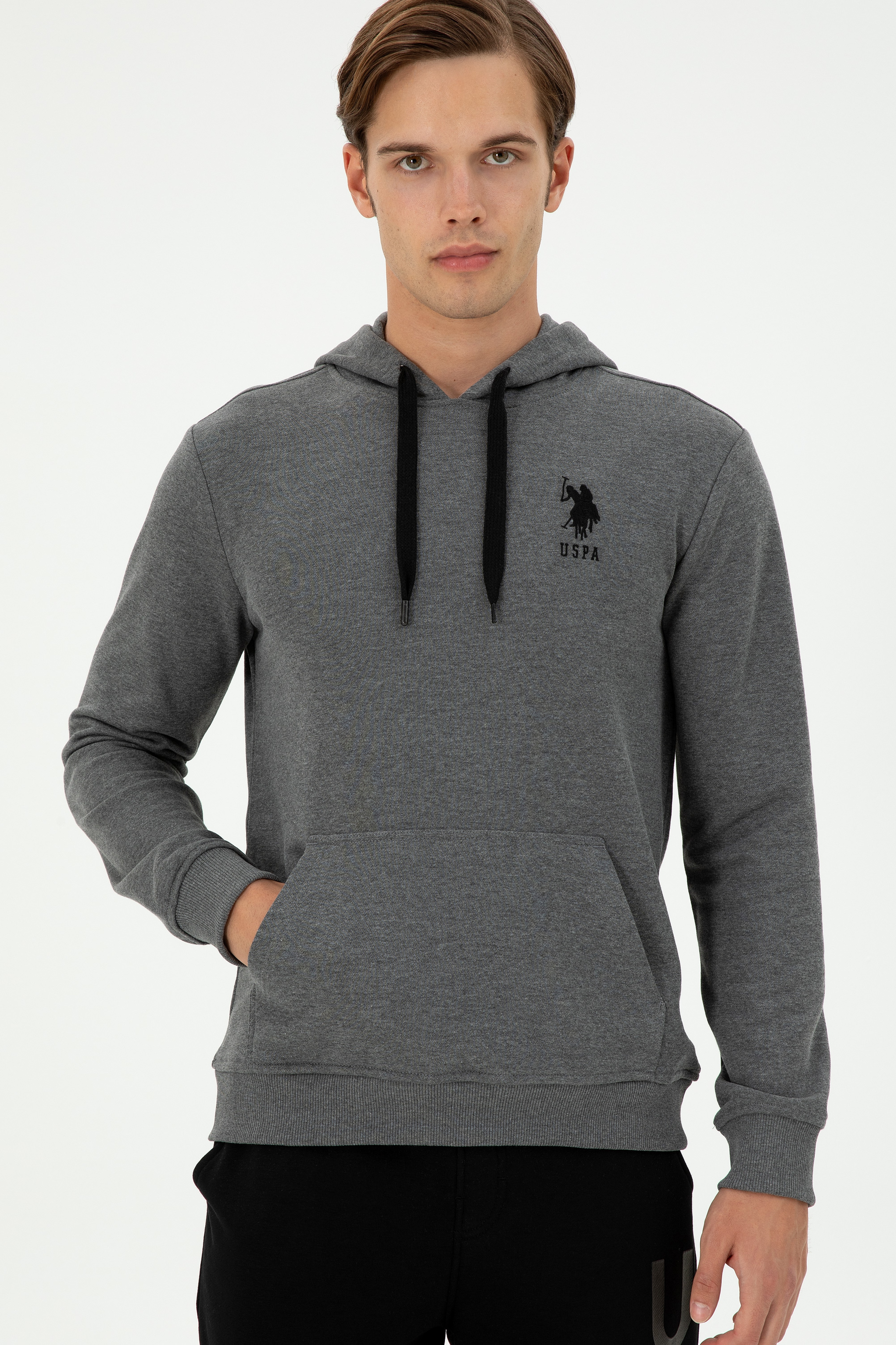 Erkek Antrasit Melanj Basic Sweatshirt - Image 3