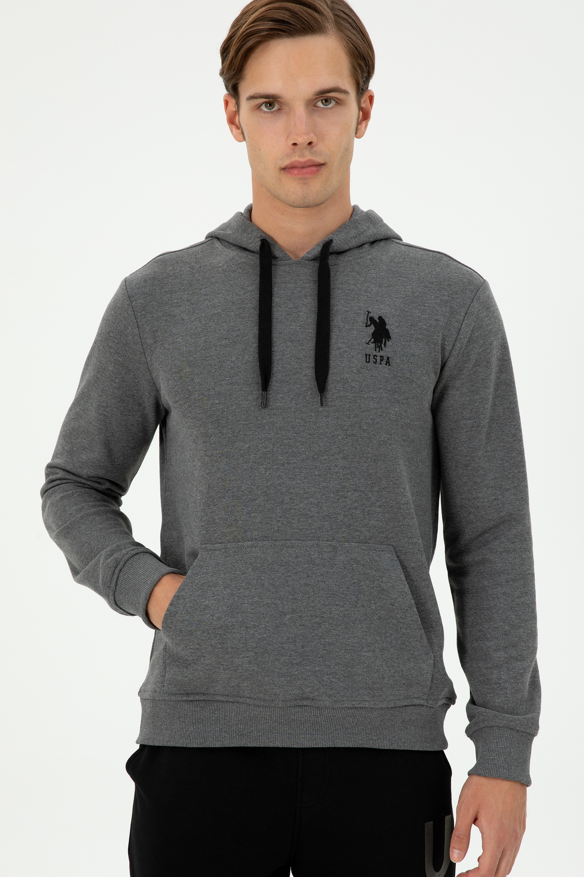 Erkek Antrasit Melanj Basic Sweatshirt