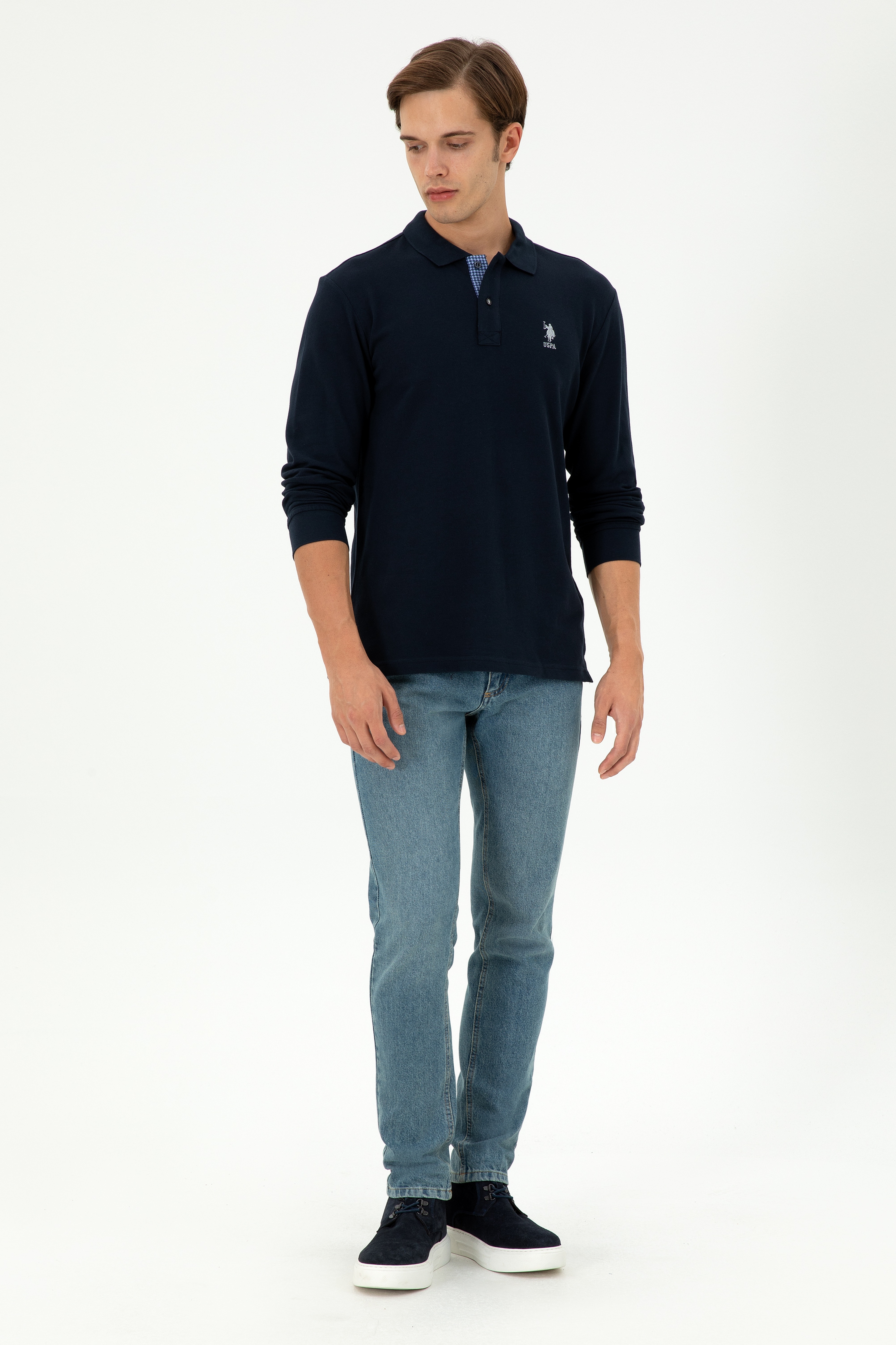 Erkek Lacivert Basic Sweatshirt - Image 4