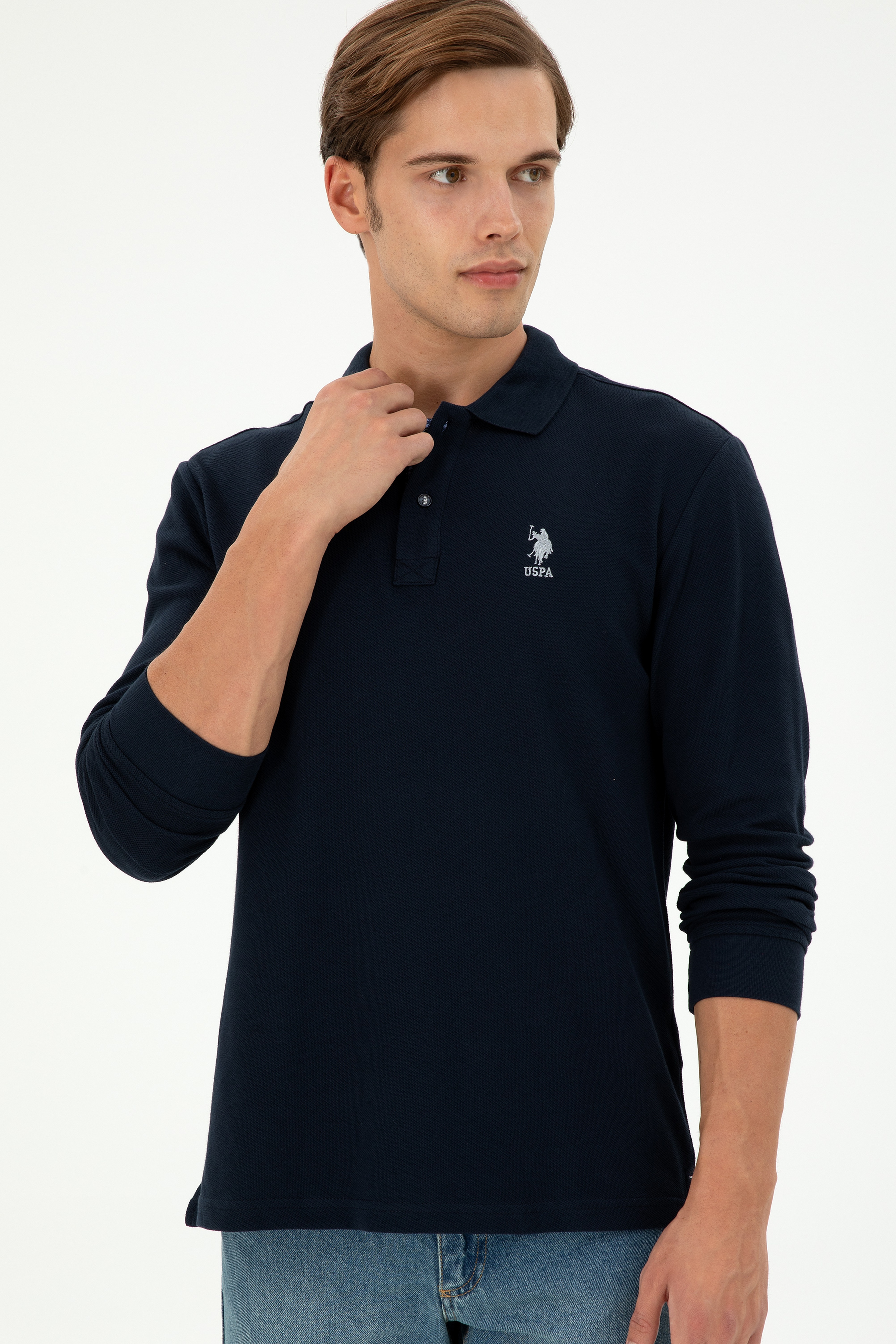 Erkek Lacivert Basic Sweatshirt - Image 3