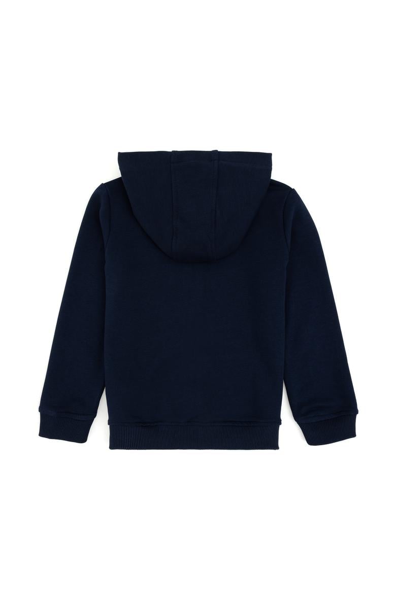 Erkek Çocuk Lacivert Basic Fermuarlı Sweatshirt - 50289144019