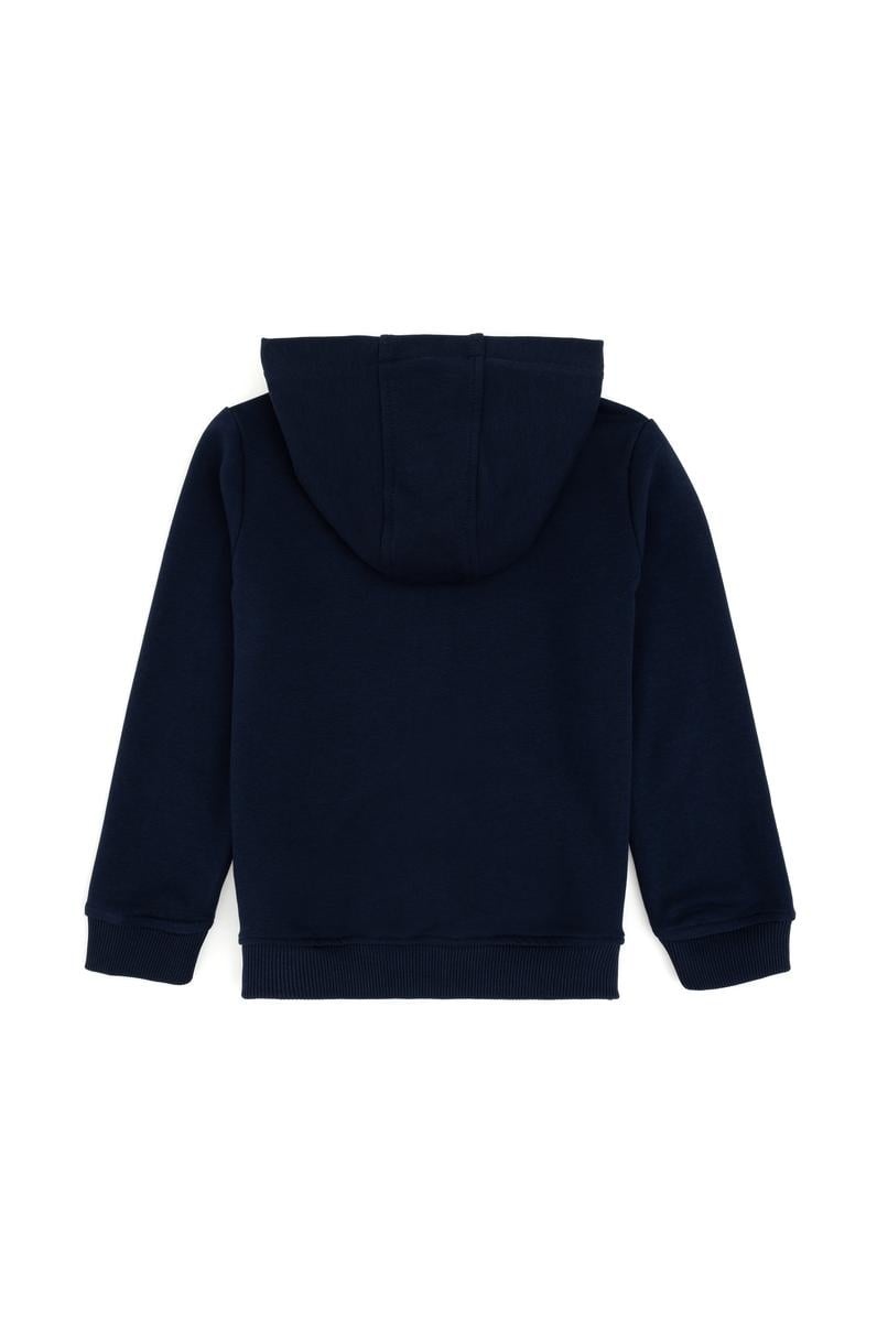 Erkek Çocuk Lacivert Basic Fermuarlı Sweatshirt
