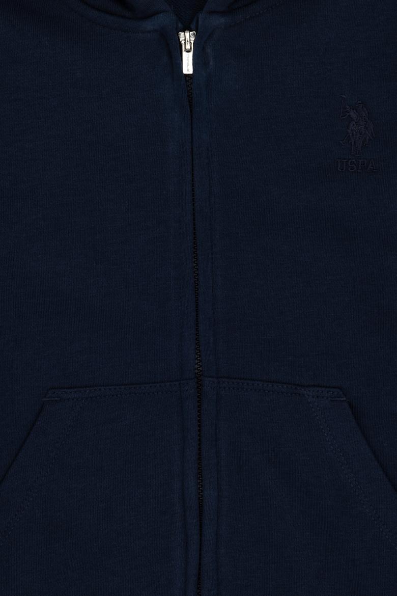 Erkek Çocuk Lacivert Basic Fermuarlı Sweatshirt - 50289144019