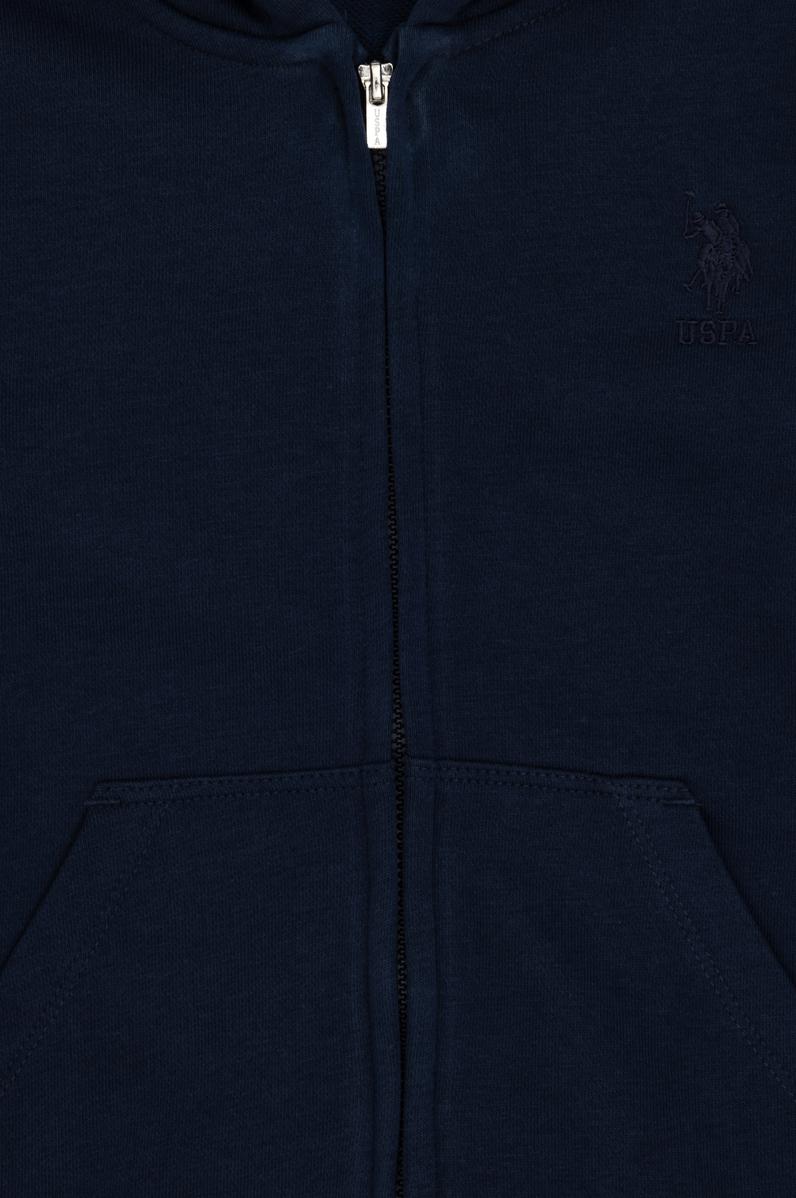 Erkek Çocuk Lacivert Basic Fermuarlı Sweatshirt