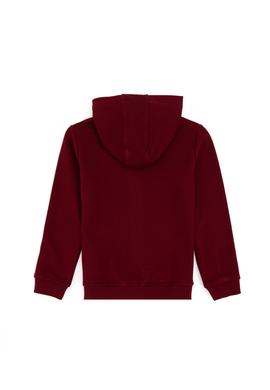 Erkek Çocuk Bordo Basic Fermuarlı Sweatshirt - 50289144083