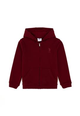Erkek Çocuk Bordo Basic Fermuarlı Sweatshirt - 50289144083
