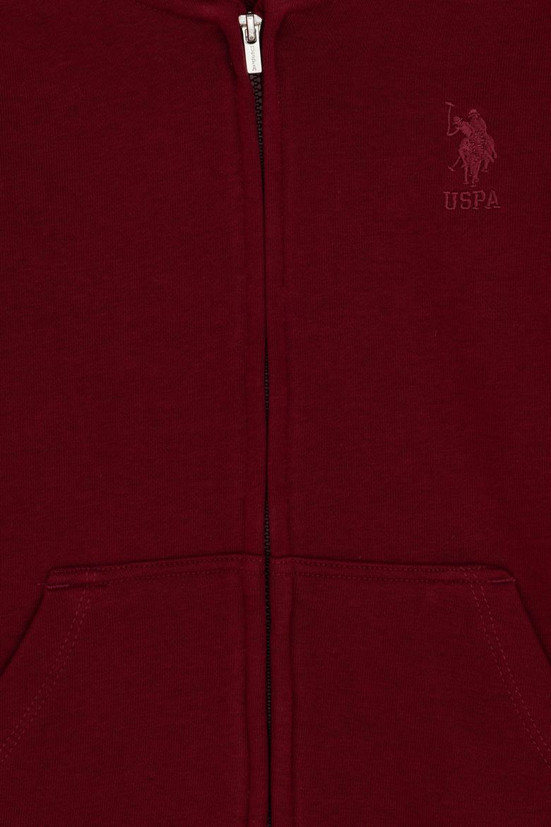Erkek Çocuk Bordo Basic Fermuarlı Sweatshirt - 50289144083