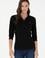 Kadın Siyah Basic Polo Yaka Sweatshirt