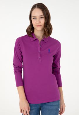 Kadın Menekşe Basic Polo Yaka Sweatshirt - 50289541180