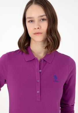 Kadın Menekşe Basic Polo Yaka Sweatshirt - 50289541180