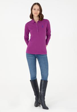 Kadın Menekşe Basic Polo Yaka Sweatshirt - 50289541180