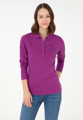 Kadın Menekşe Basic Polo Yaka Sweatshirt - 50289541180